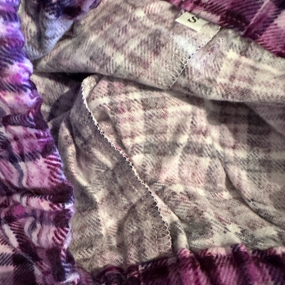 Ladies Women’s Size Small Purple Pink & Black Flannel Plaid Pajama Pants - Picture 3 of 3